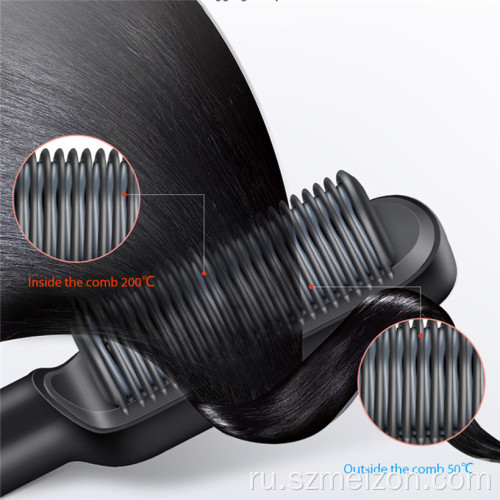 Профессиональная керамическая щетка для выпрямления волос с плоским утюгом